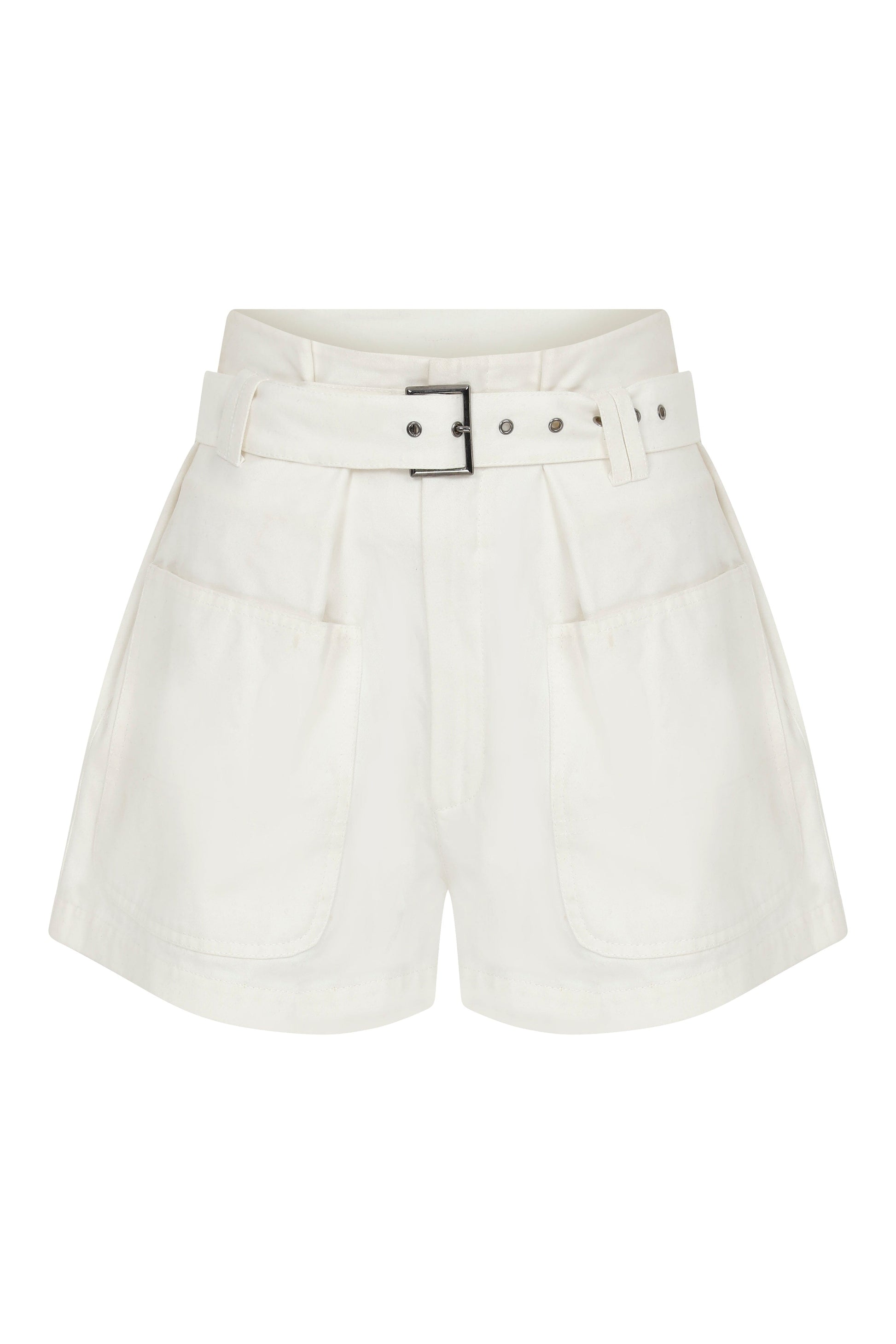 Louis White Cotton Shorts Nazli Ceren 