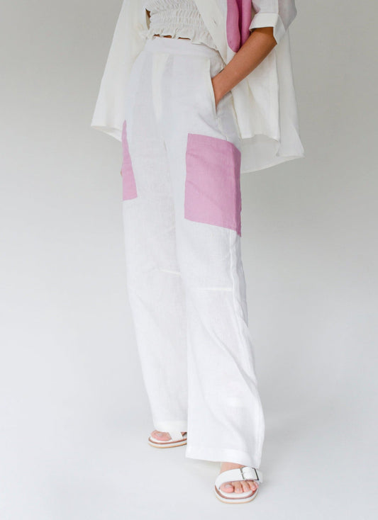 Dua Linen Pant - White