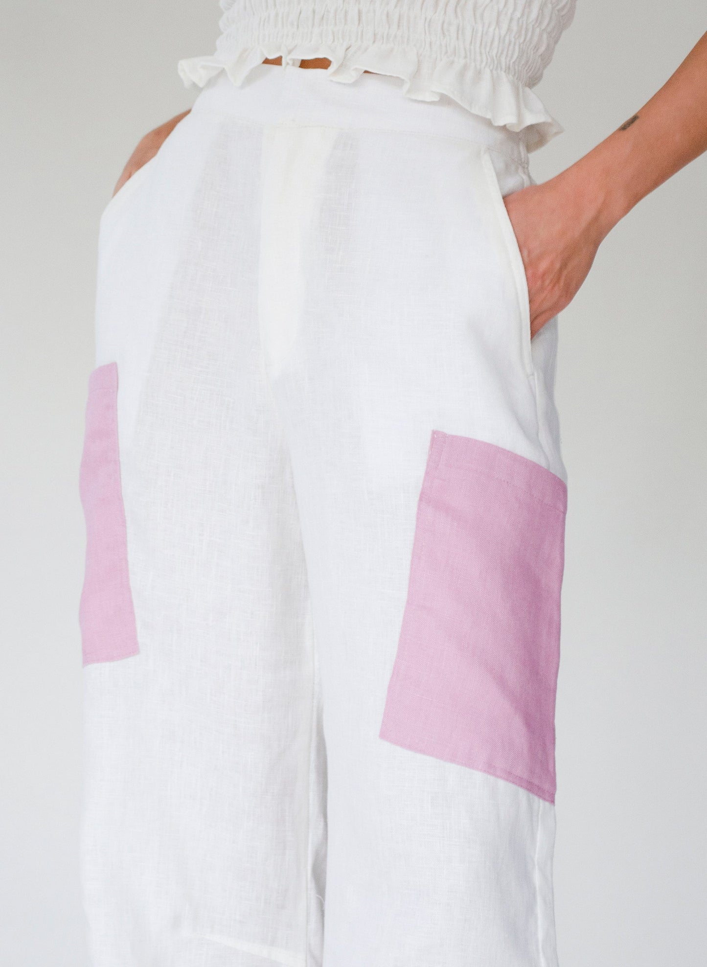 Dua Linen Pant - White