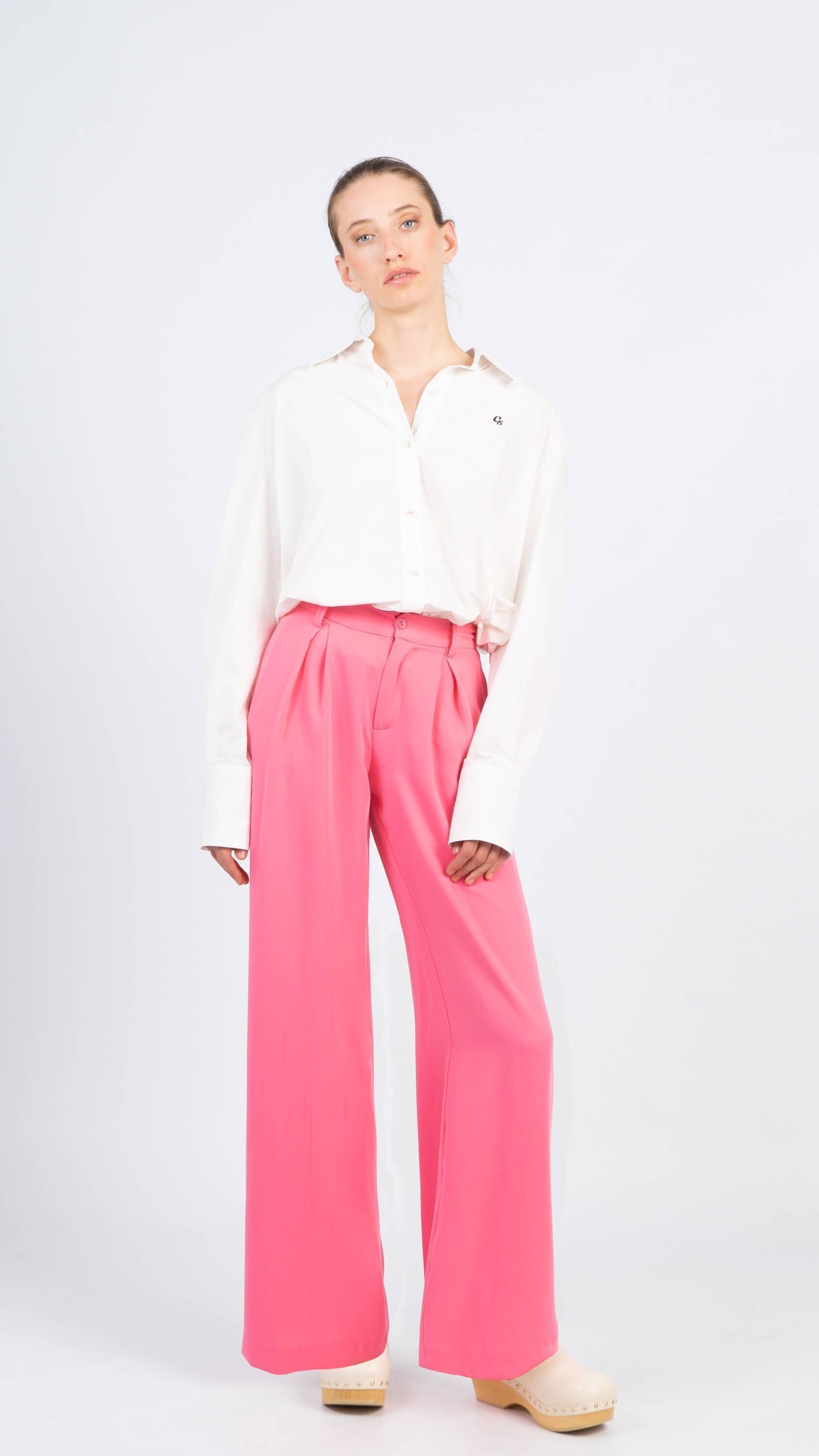 Pink satin pants Wide Leg Pants Carmen Says 