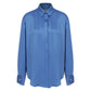 Ravenna Satin Shirt in French Blue Shirts & Tops Nazli Ceren 