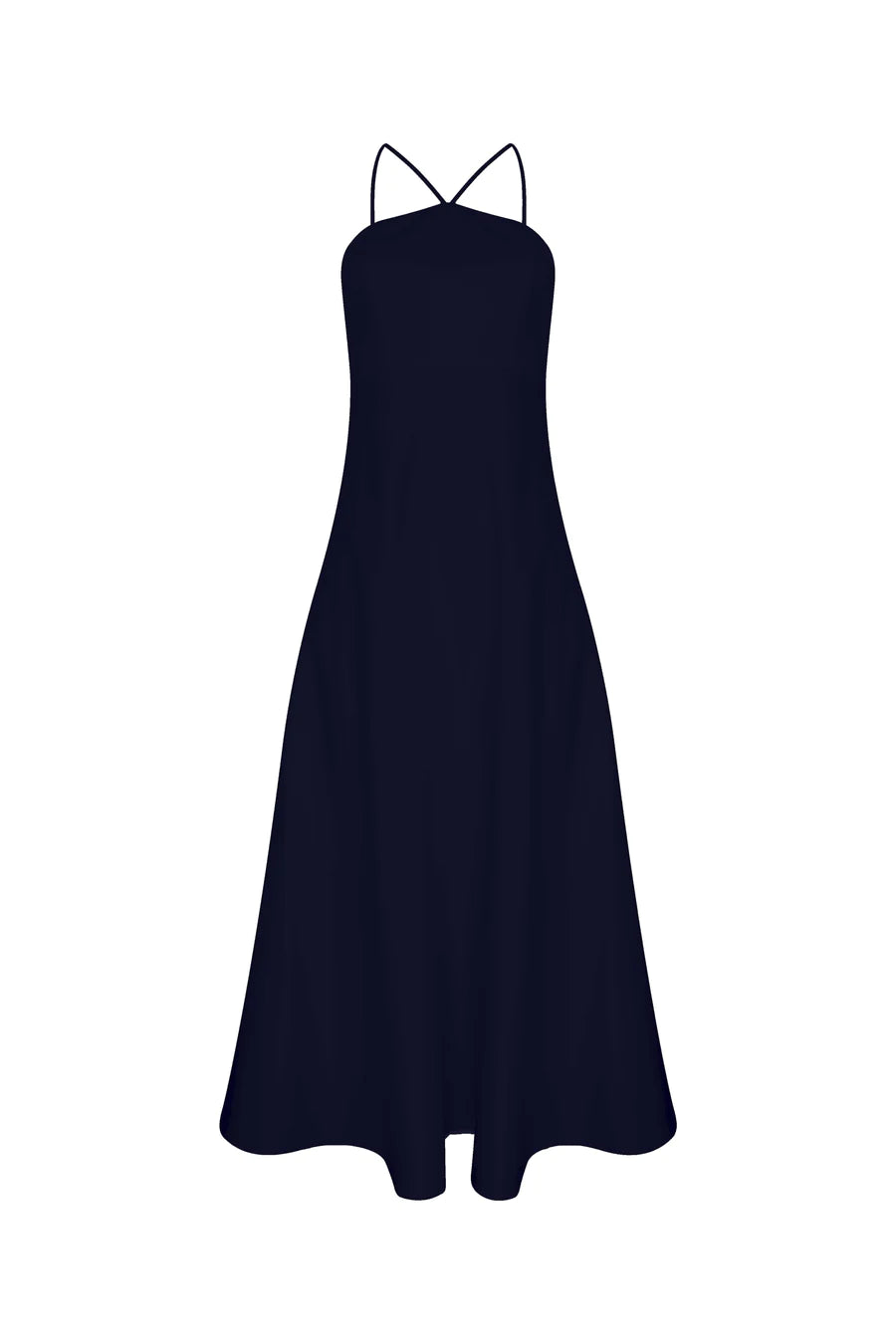 Riley Midi Dress in Midnight Blue