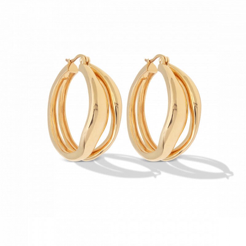 Saya Earring Hoop Gold Plated - Big Earrings Majime Set 