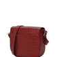 Soft red coconut engraved leather flap shoulder bag Bolsos Leandra 