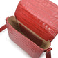 Square shoulder bag with printed red leather flap Crossbody Bags Leandra 