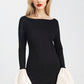 Sleek black cocktail dresses with taffeta accents, perfect for special occasions