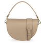 Textured Leather Saddle bag - Taupe Handbags Leandra 