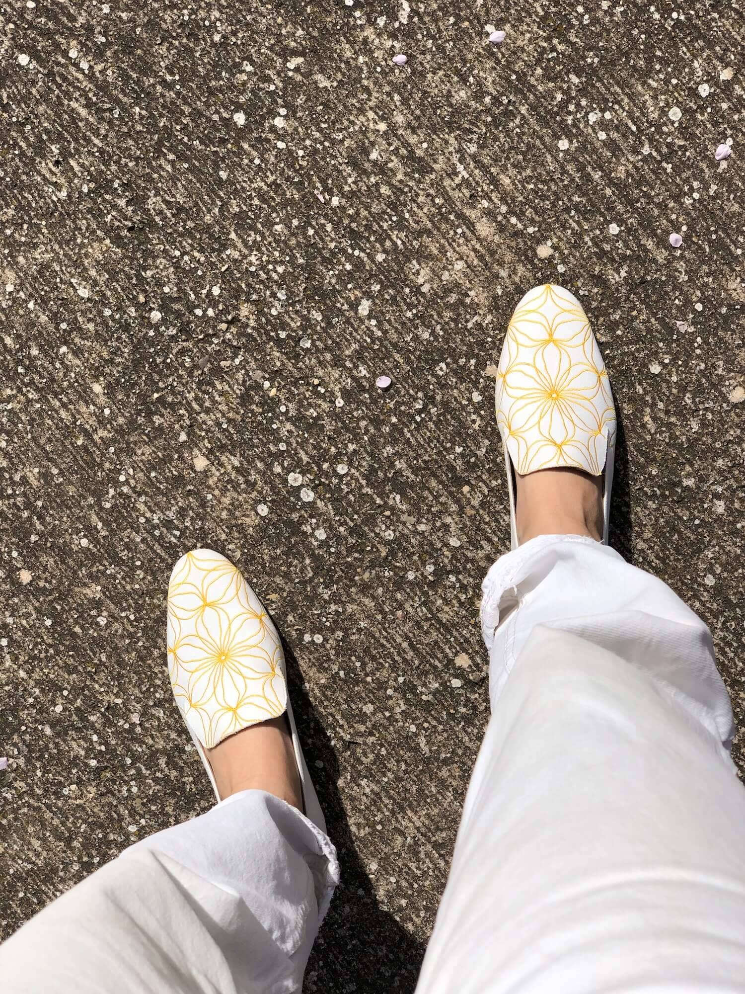 Yellow flowers Loafers Loafers Momoc Shoes 