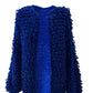 Blue hand made boucle cardigan
