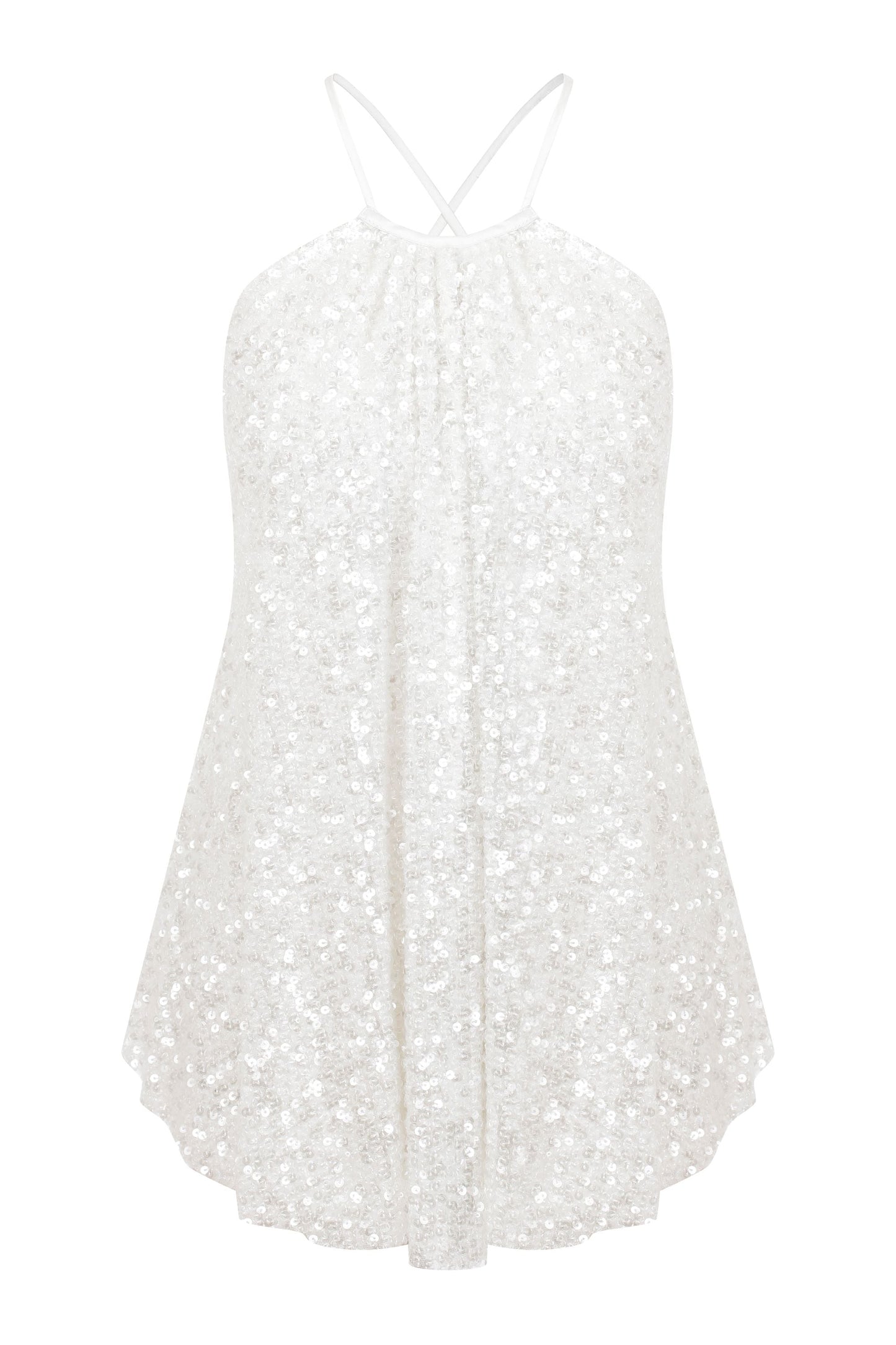 Lycee Sequin Top in Crysyal White