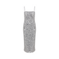 Miles Sequin Midi Dress in Silver Burch