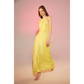 Addie Satin Long Dress in Lime Light