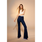 Maisy Sequin Flared Trousers in Midnight Blue