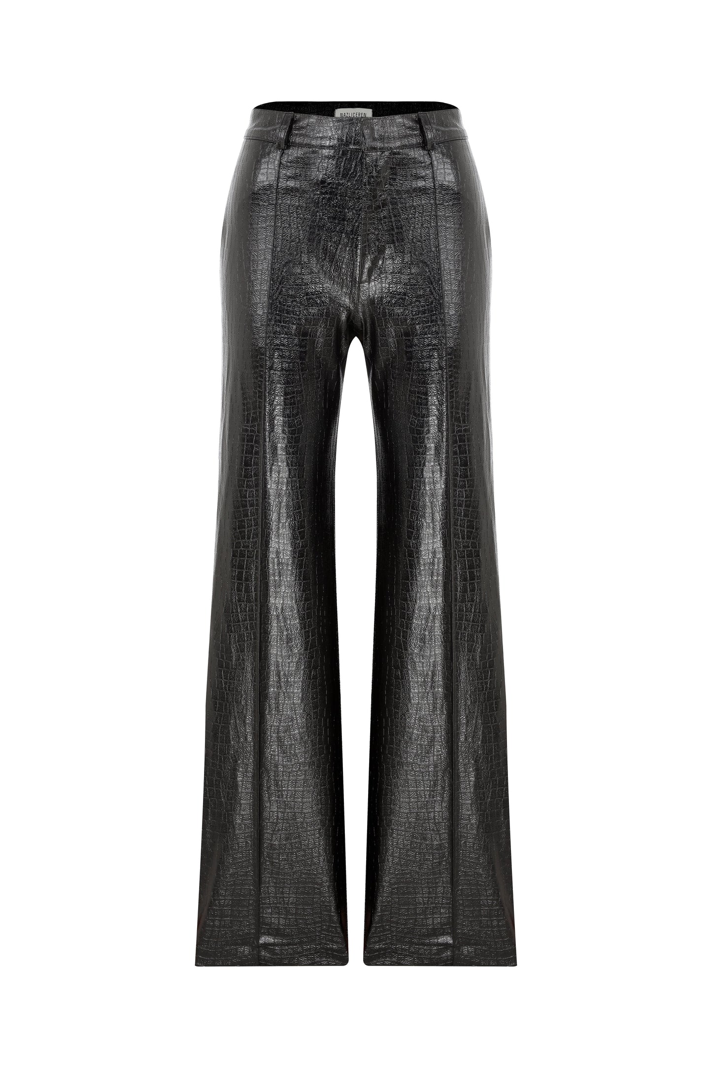 Abby Straight Cut Croc-Effect Trousers