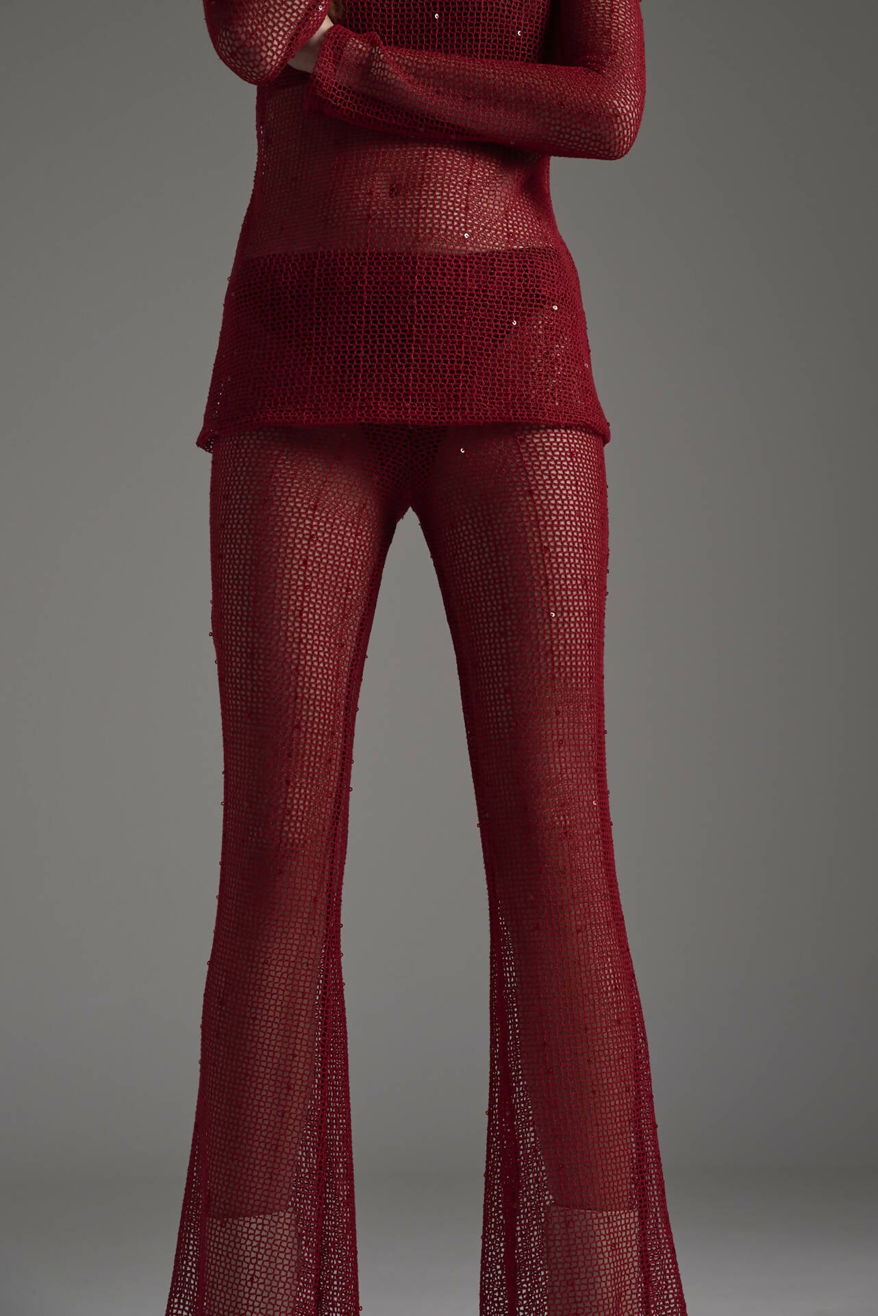 Sequined Net Trouser