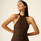 Olivia Halter Dress in Chocolate  (Limited Edition)