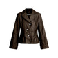 Mila Leather Jacket - Dark Brown