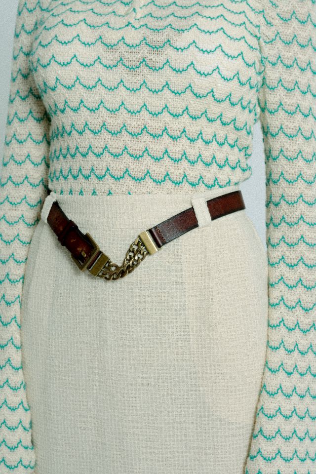 Light Weight Cotton Knit High Waist Skirt with Ruffled Hem Sand