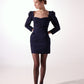Mini length dress with buff sleeves