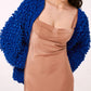 Blue hand made boucle cardigan