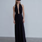 Ines Jersey Long Dress in Noire