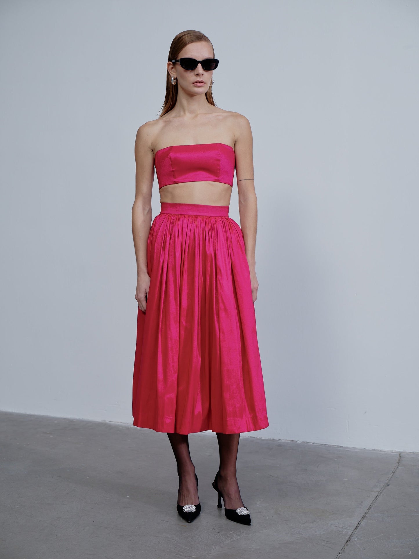 Lou Lou Midi Skirt in Pink