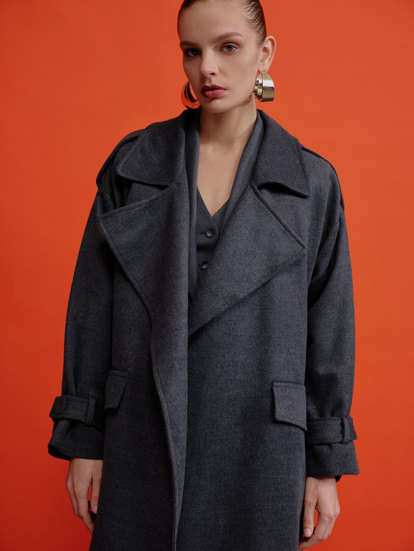 Laura Cashmere Coat in Grey
