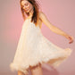 Yvonne Sequin Mini Dress in Crystal White