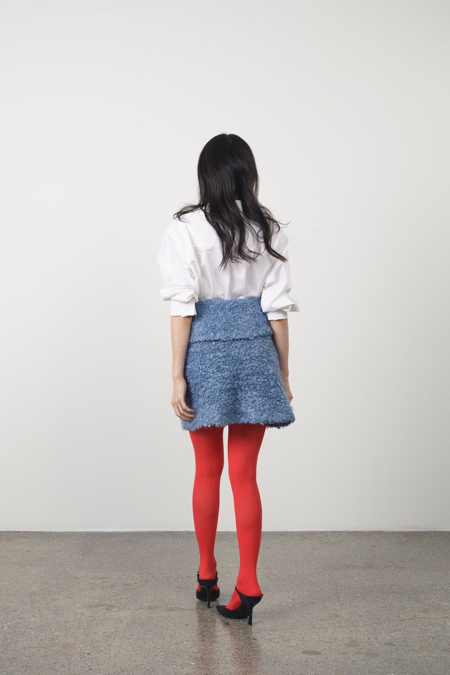 Ruby Wool Mini Skirt - Blue