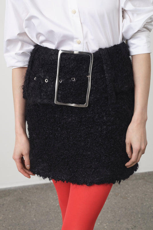 Ruby Wool Mini Skirt - Black