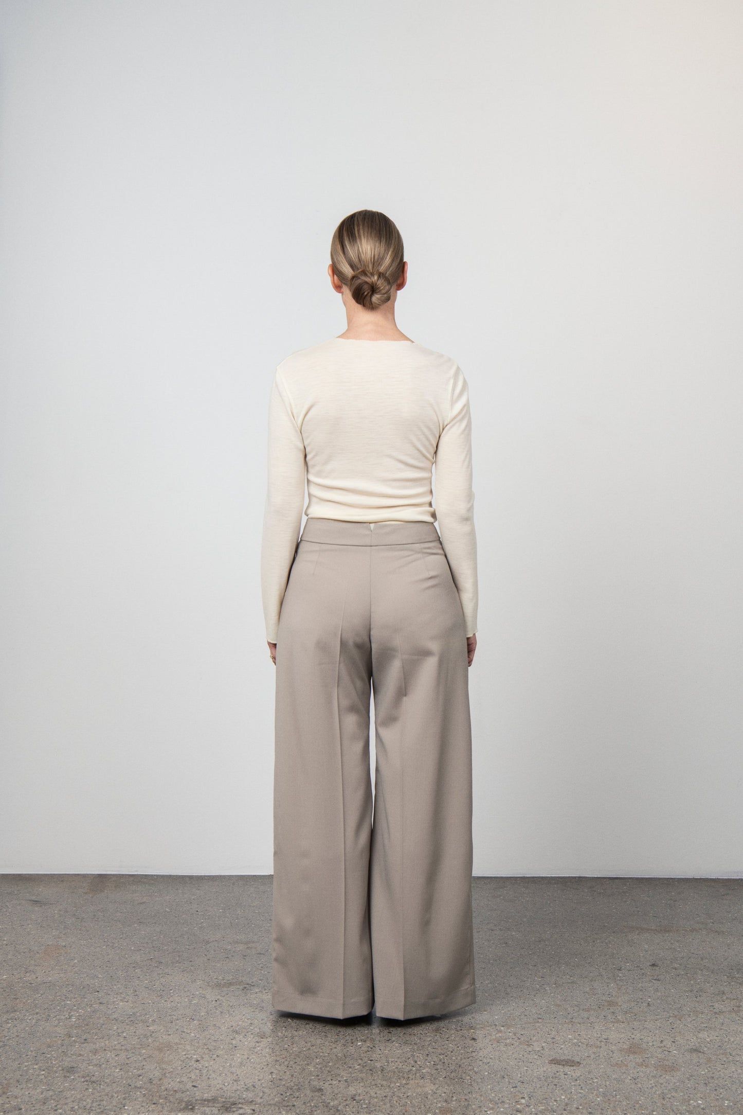 Maria Deadstock Wool Trousers - Beige