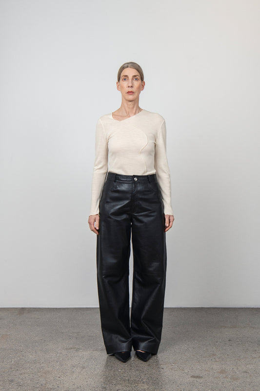 Briony Nappa Leather Trousers - Black