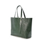 Tote Bag Green printed leather