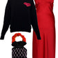 Black cotton turtle neck with a "heart" embroidery