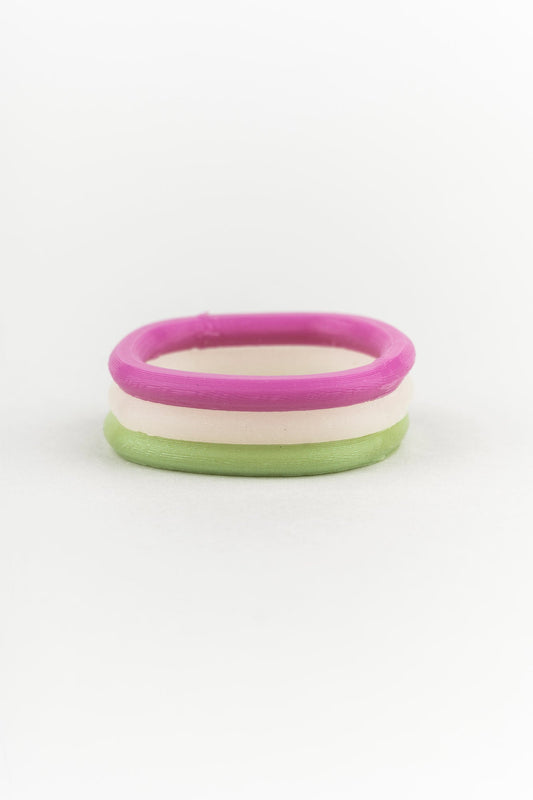 Baldaio Rings Green, tope and pink
