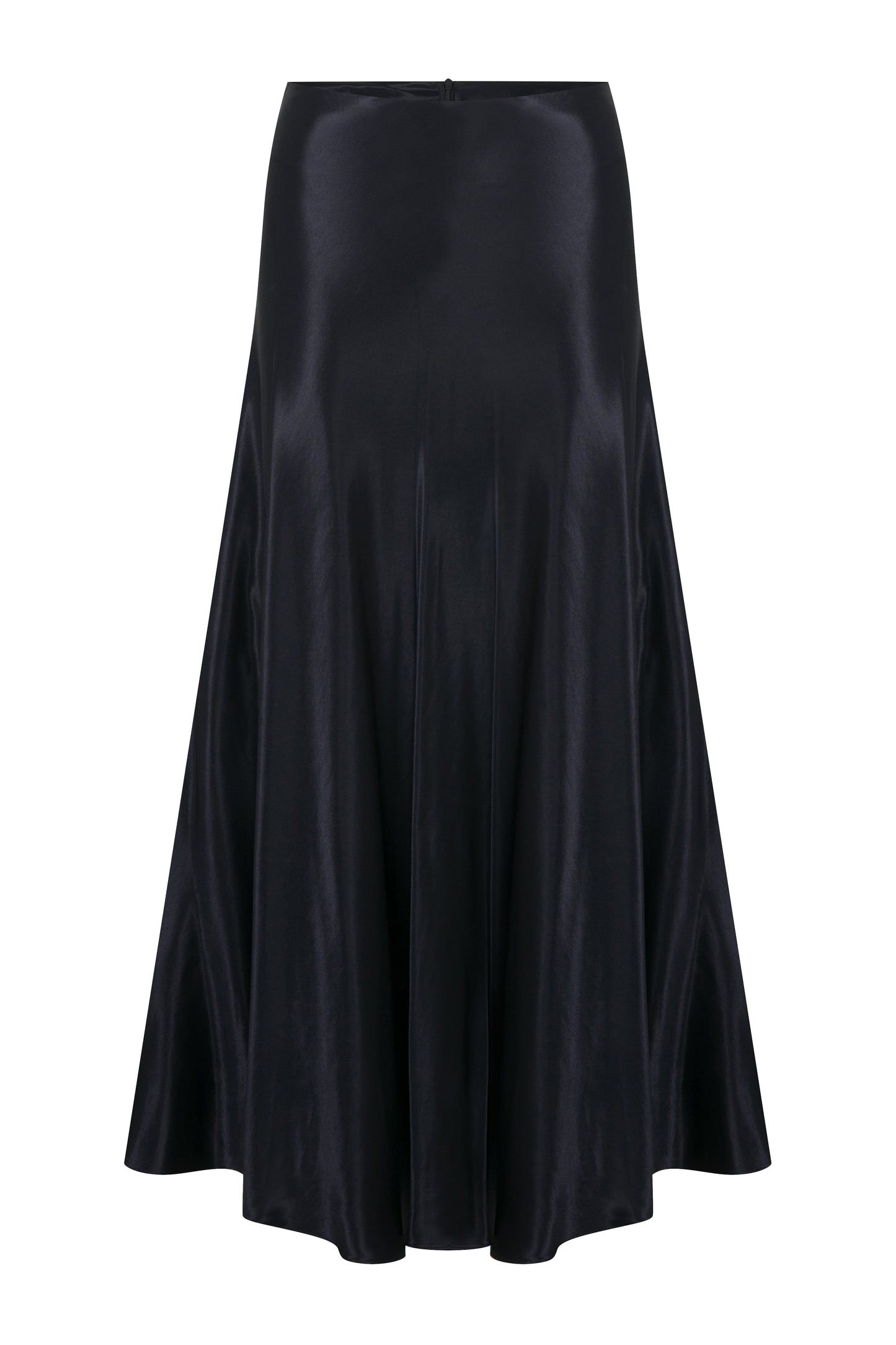 Lia Satin Maxi Skirt in Black