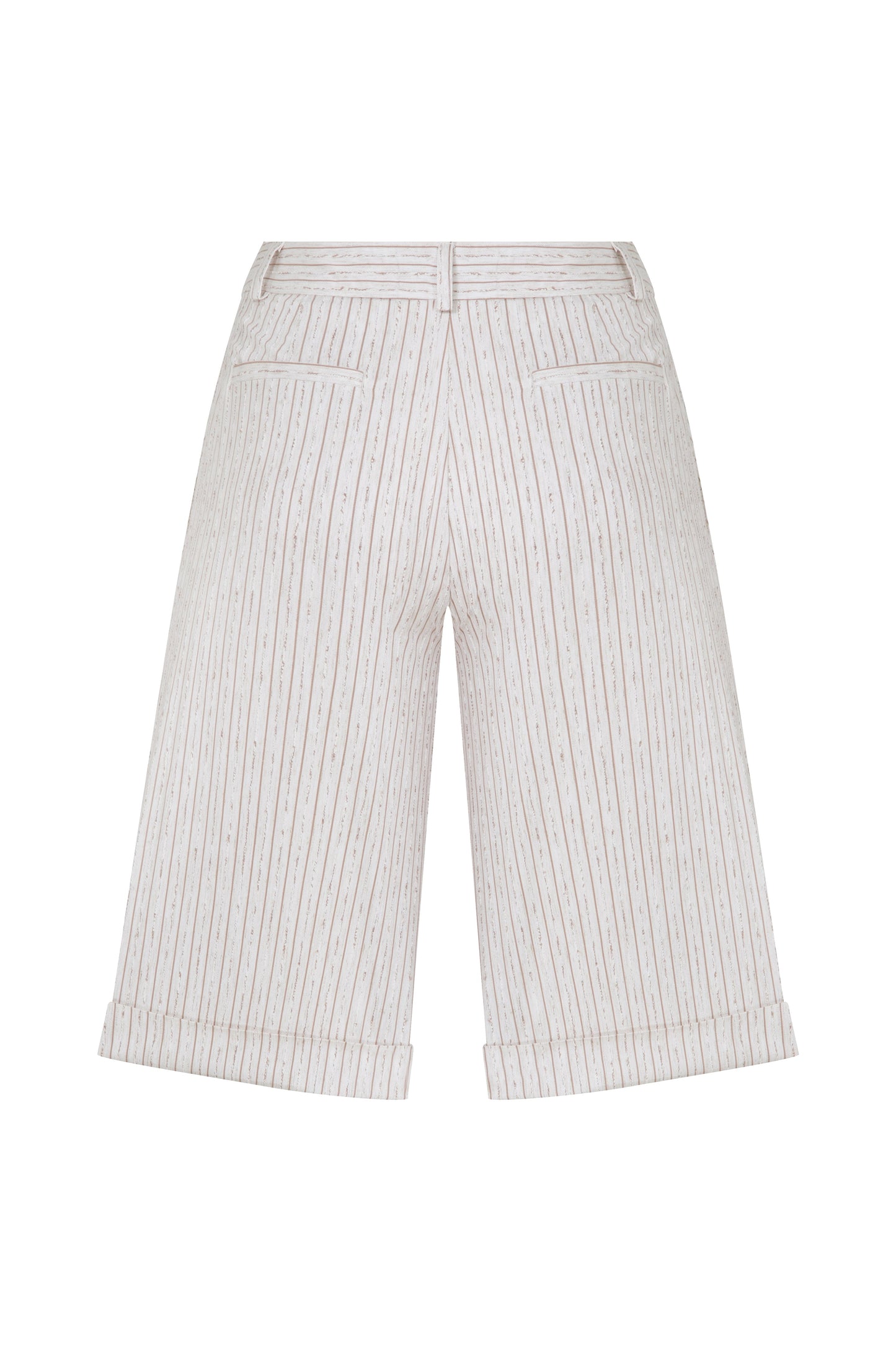 Marde Striped Linen Shorts in Walnut
