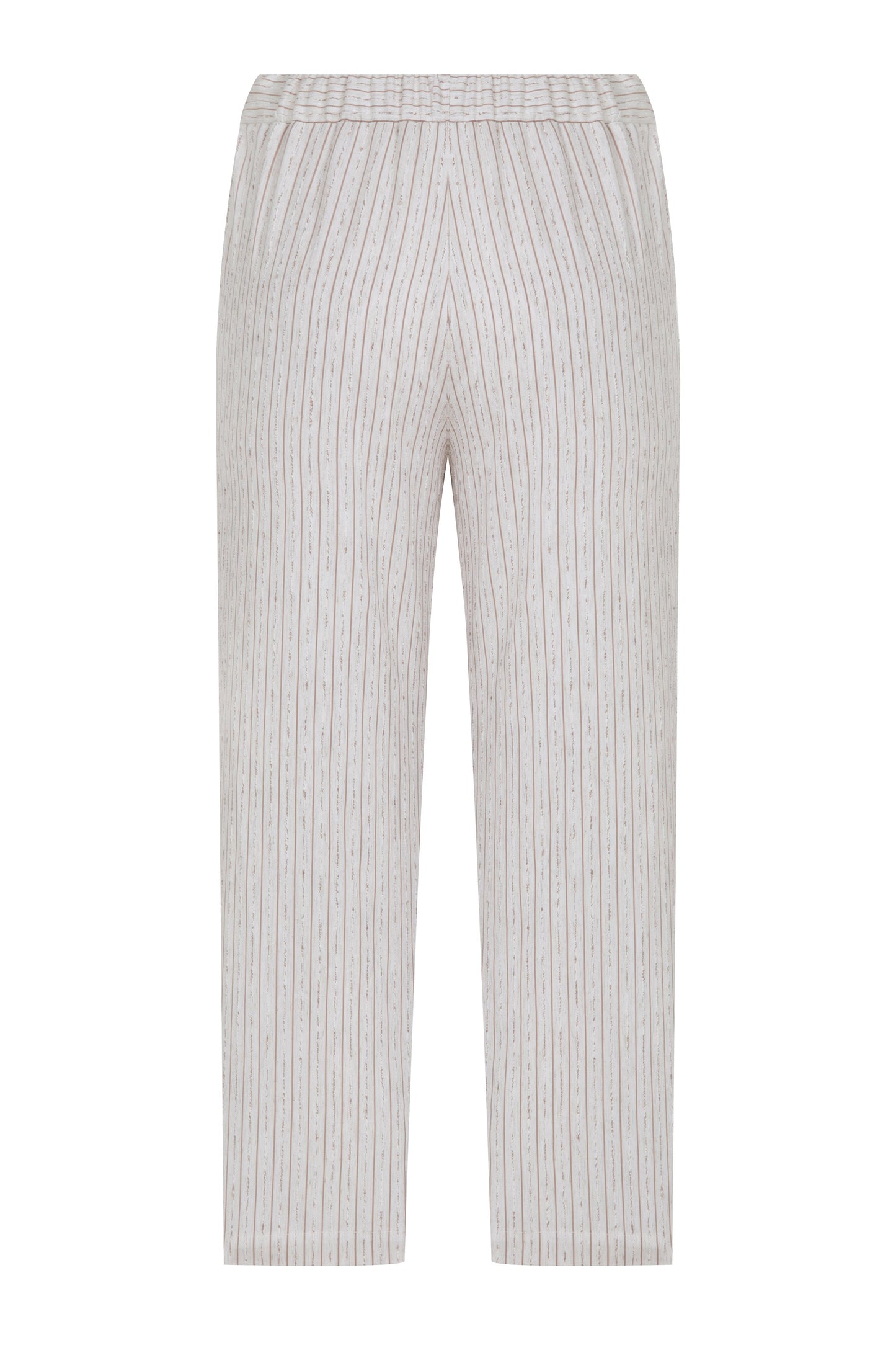 Kyra Striped Linen Trousers in Walnut