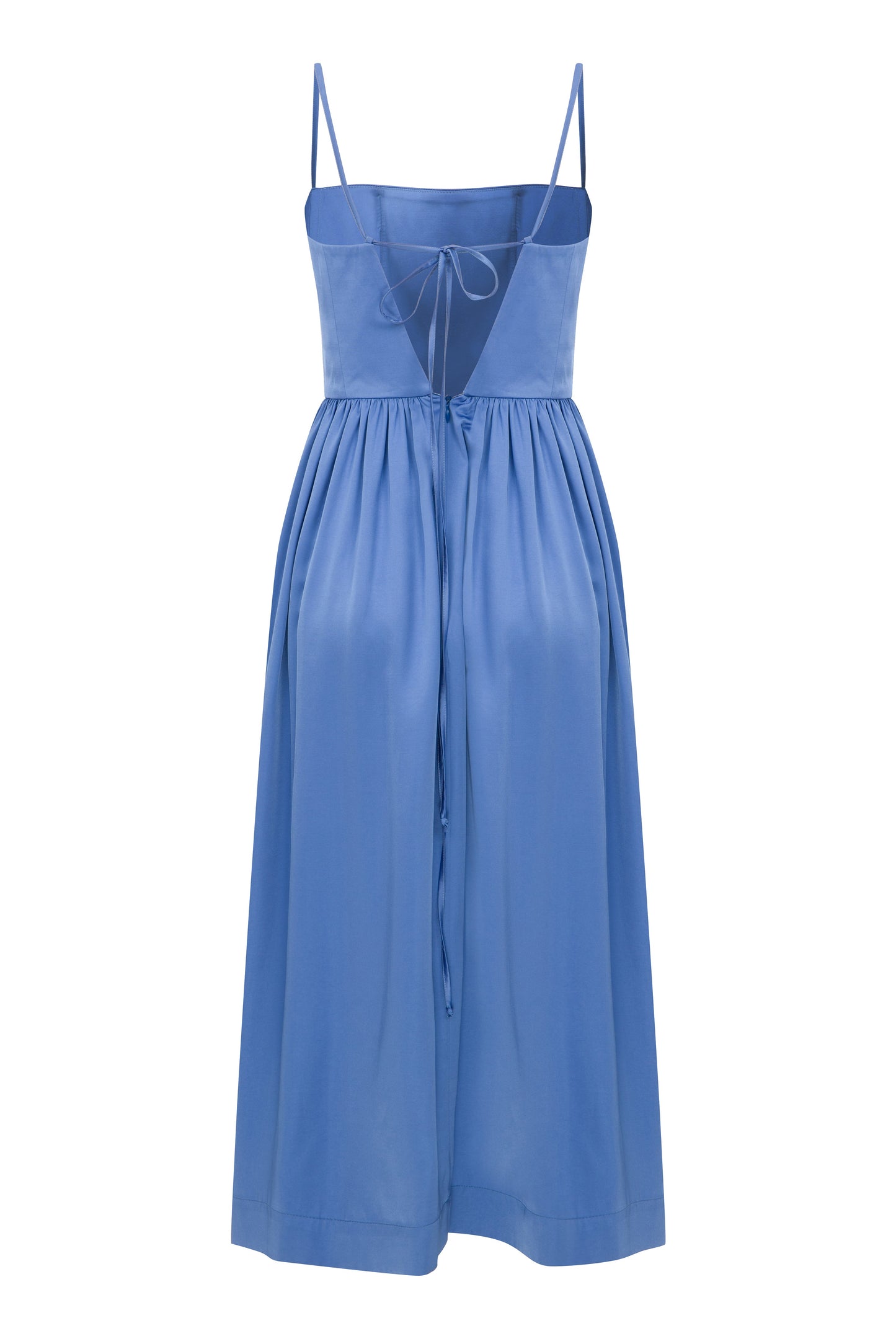 Liette Satin Midi Dress in Ultramarine
