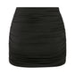 Micha Jersey Asymmetric Mini Skirt in Black
