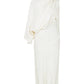 Emillien Asymmetric Satin Dress in White Swan