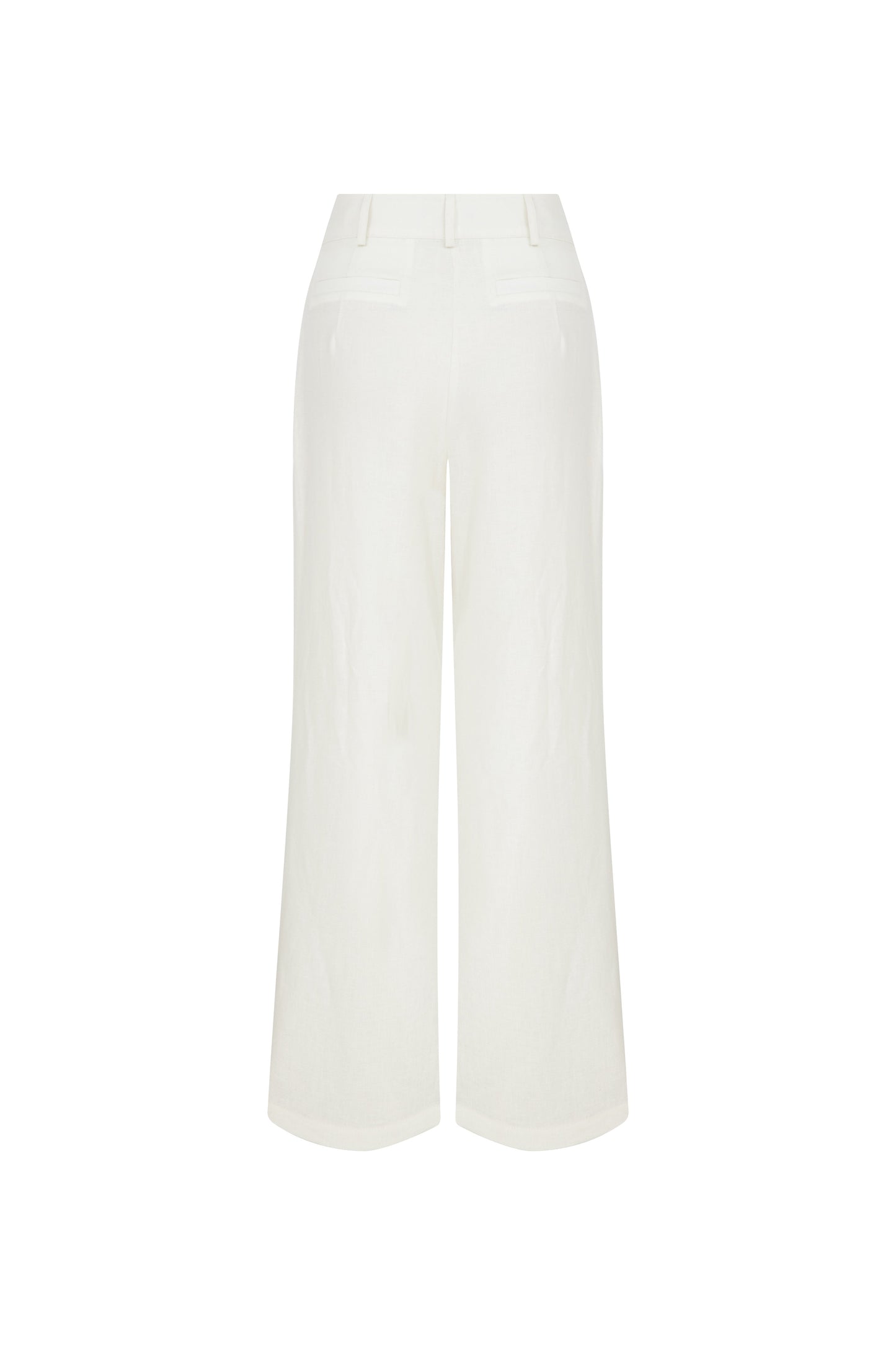 Tina Linen Trousers in White Sand