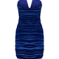 Luce Velvet Mini Dress in Bleu