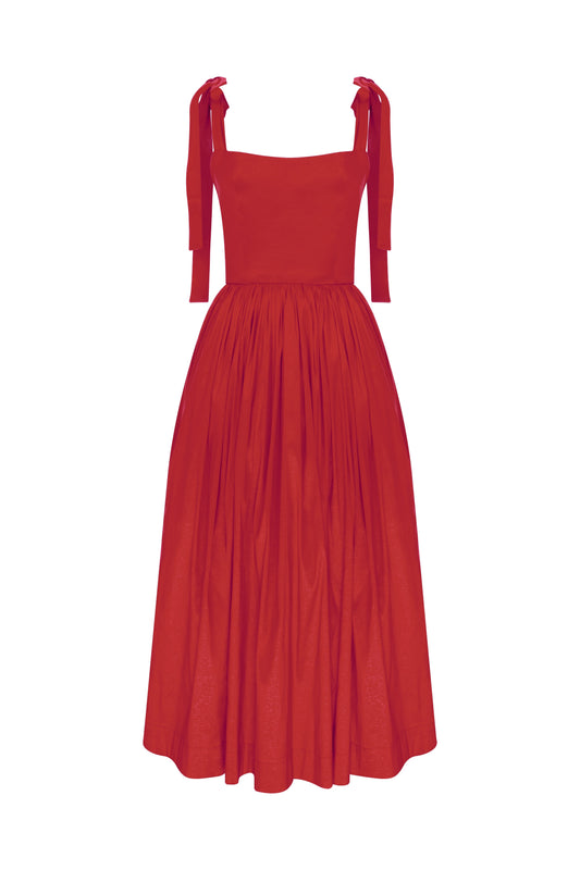 Sibby Midi Dress in Rouge