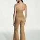 Avrell Cotton Flared Trousers in Golden Straw