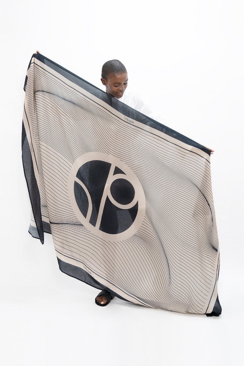 Biarritz Sarong - Mix Sand & Oyster Black - 1People at LabelRow