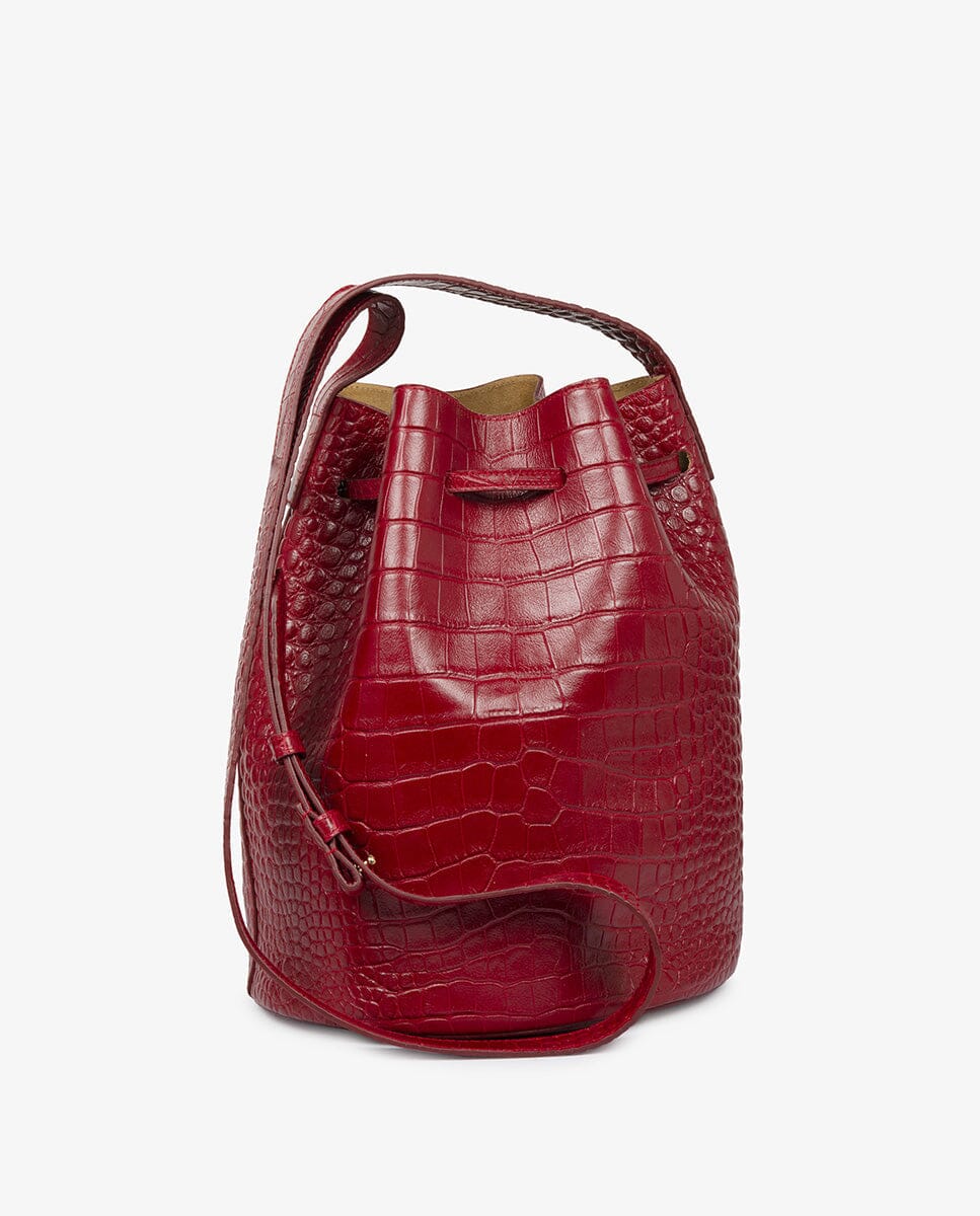 Bucket bag printed in Coco Leather - Red Crossbody Bags Leandra 