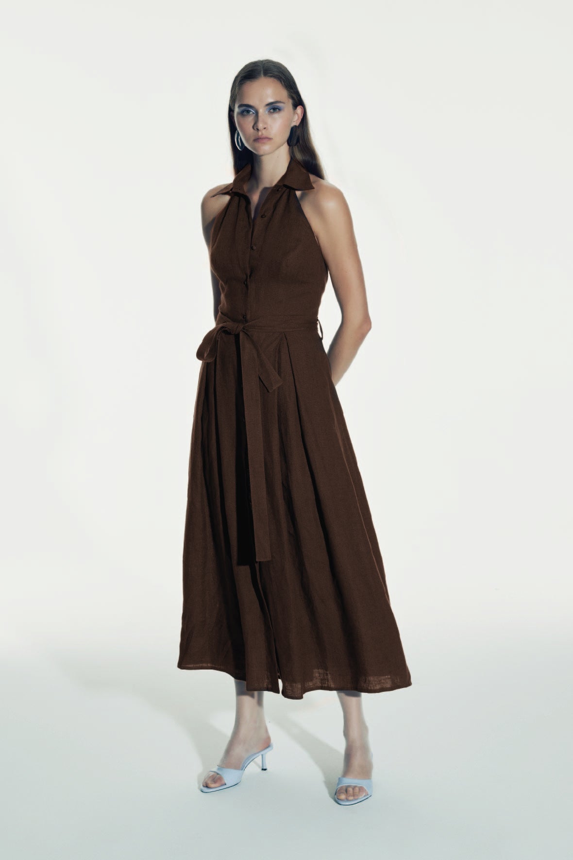 chinese dress ladies Linen Midi Dress main image 0