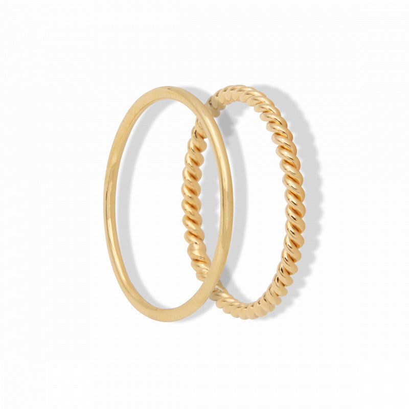 Ami & Emi Ring Set Gold Plated