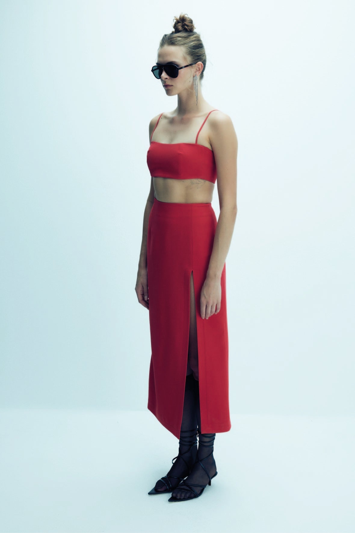 Lalia Crepe Top in Paprika Red
